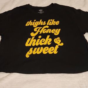 Queen Bees "Thighs Like Honey" Crop Tee 3X